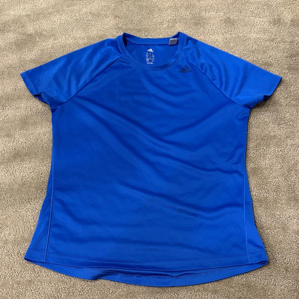 Adidas youth Vibrant Blue Tee size M